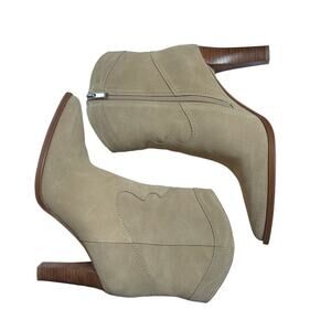 Paige Lacey Suede Western High Heel Boot in Sand Tan Size 9.5